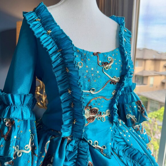 Marie Antoinette Rococo 18th Century French Court Dress Halloween Costume - Picture 7 of 16